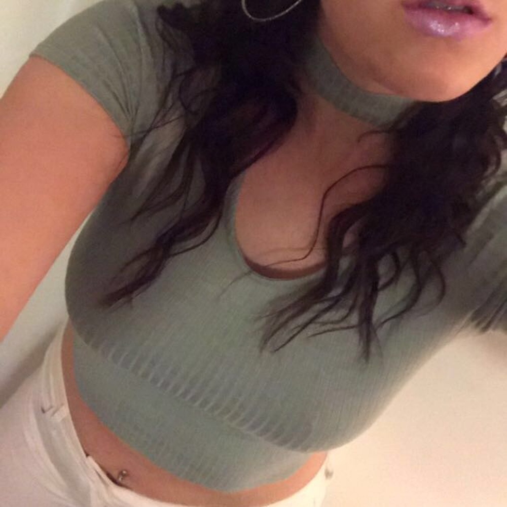 Teal crop top